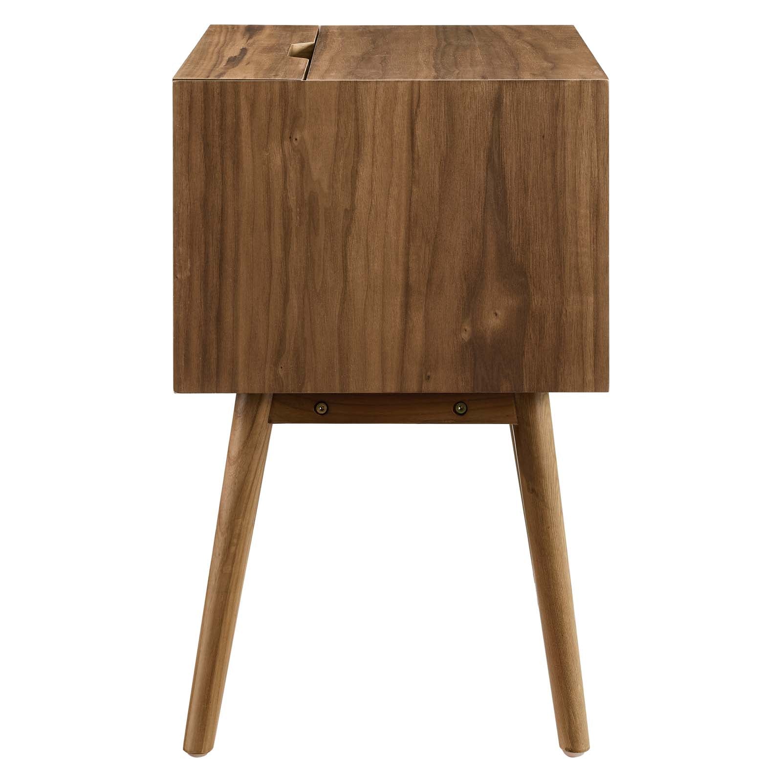 Ember Wood Nightstand With USB Ports